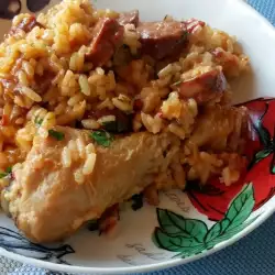 Hähnchenschenkel mit Chorizo ​​​​und Reis