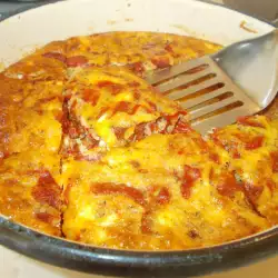 Paprika mit Käse und Eier im Ofen