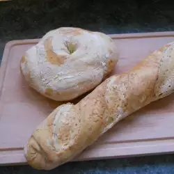 Französisches Brot mit Mehl