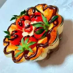 Erdbeer Dessert und Frischkäse
