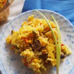 Reis Gericht mit Kurkuma ohne Fleisch