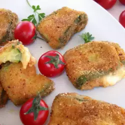 Gebackene Zucchini mit Mozzarella im Ofen