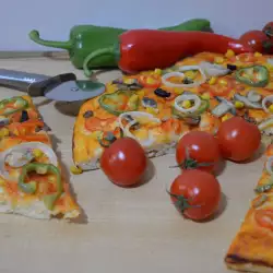 Pizza mit Olivenöl