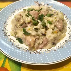 Putenfleisch mit Reis und Pilzen