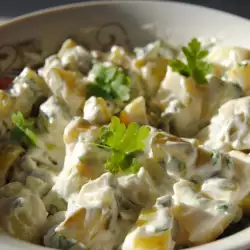 Salat mit Kartoffeln, Essiggurken und Mayonnaise