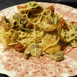 Spaghetti mit Hähnchenbrust und Pesto Genovese