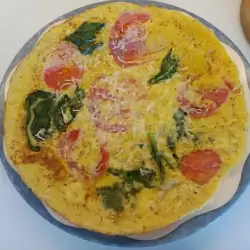 Schnelles Spinat Omelette mit Tomaten
