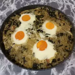 Reis mit Spinat und Eiern