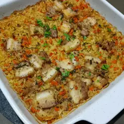 Reis Gericht mit Sojasoße ohne Fleisch