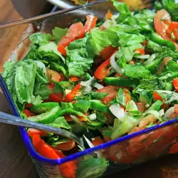 Grüner Salat mit Tomaten