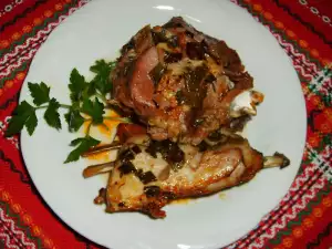 Lammbraten mit Lauchzwiebeln