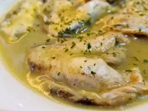 Seehechtbäckchen in Soße