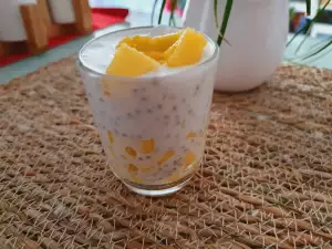 Chiasamen Cremes mit Mango und Kokosnussmilch