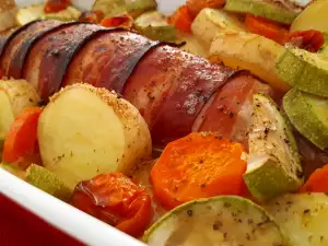 Putenrolle mit Speck