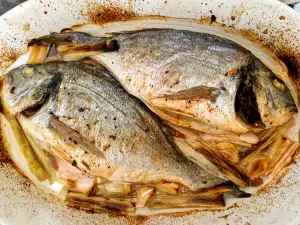Dorade mit Lauch im Ofen