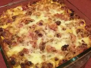 Ditalini mit Hackfleisch und gerösteter Paprika