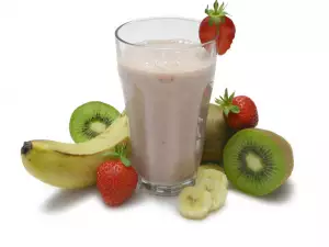 Schokoshake mit Bananenstücken