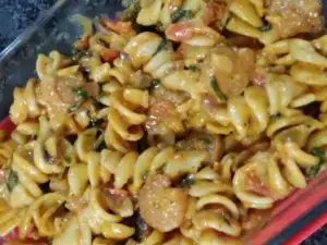 Fusilli Pasta mit Garnelen