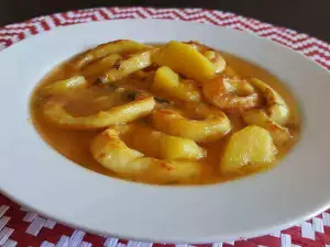 Tintenfisch mit Kartoffeln