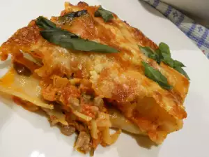 Cannelloni mit Hackfleisch und Tomatensoße