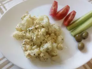 Blumenkohl mit Eier auf griechische Art