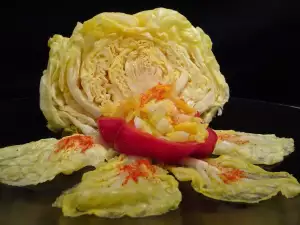 Eingelegtes Sauerkraut im Bidon Fass