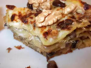 Lasagne mit Pilzen und Walnüssen