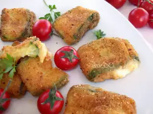 Gebackene Zucchini mit Mozzarella im Ofen