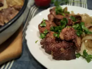 Hühnerleber mit Weißwein im Backofen