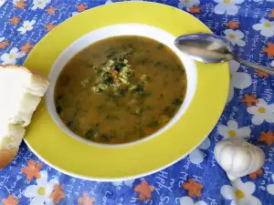 Eingedickte Spinatsuppe
