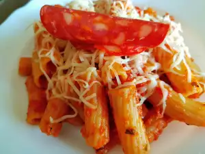 Rigatoni mit Chorizo und Pfifferlingen