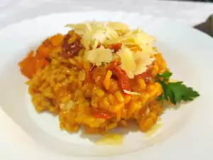 Risotto mit Kürbis und getrockneten Tomaten