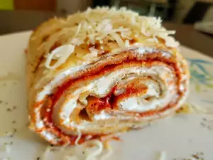 Herzhafte Pfannkuchenrolle