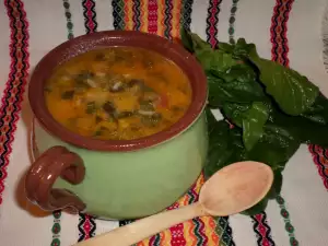 Spinatsuppe mit Reis