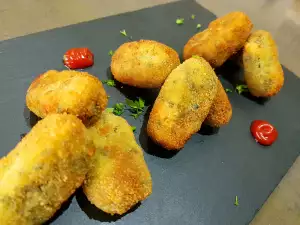 Spinatkroketten mit Blauschimmelkäse