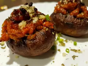 Gefüllte Pilze mit Hackfleisch und Käse