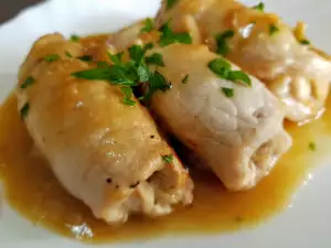 Schweinefleischröllchen in Biersoße