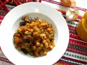 Schweinefleisch mit Kichererbsen und Sauerkraut