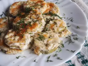 Zucchini im Backofen mit Sahne und Käse