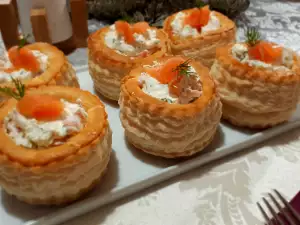 Vol-au-vent mit Räucherlachs