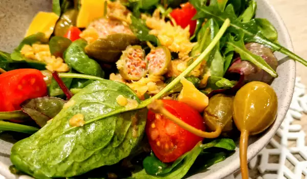 Salat mit Linsen und Kapern