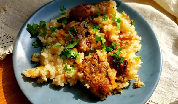 Reis mit Hühnerleber im Ofen