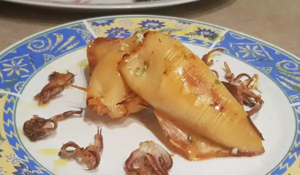 Calamari gefüllt mit Kartoffeln und Prosciutto