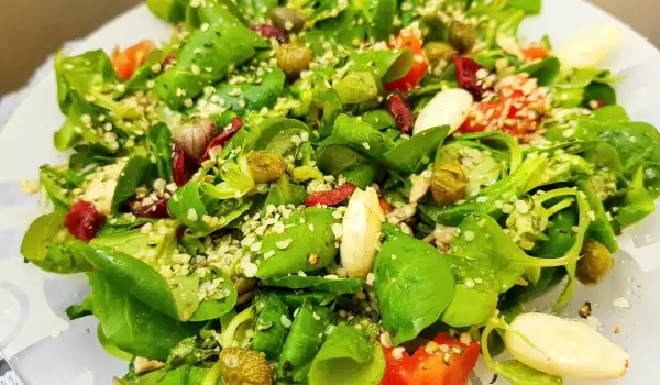 Gesunder Salat mit Hanfsamen