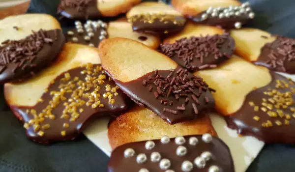 Katzenzungen Kekse mit Schokolade
