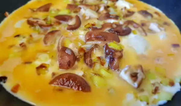 Omelette mit Pilzen und Lauch