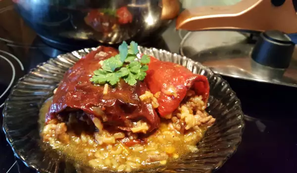 Gefüllte Paprika mit Reis im Schnellkochtopf