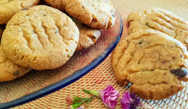 Weiche Kekse mit Erdnussbutter und Schokolade