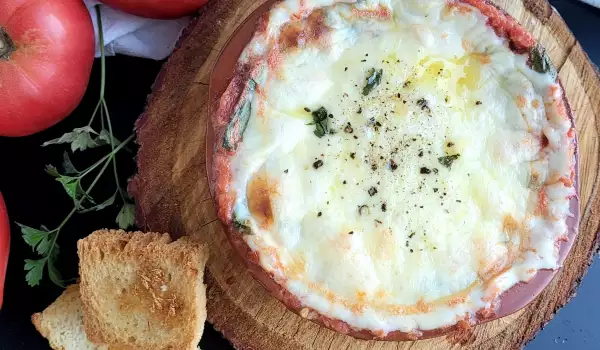 Provolone Käse mit Tomatensoße
