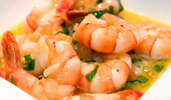 Shrimps mit Weißwein und Knoblauch